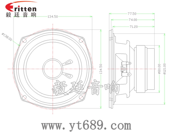5.25寸30w音箱中低音喇叭成品圖