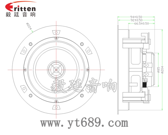 6.5寸天花吸頂式喇叭成品圖