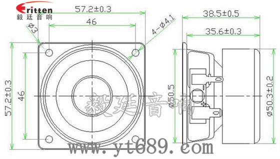 57mm5w外磁故事機(jī)喇叭曲線圖
