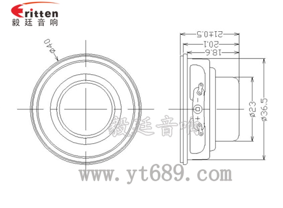 40mm2歐5瓦小喇叭成品圖