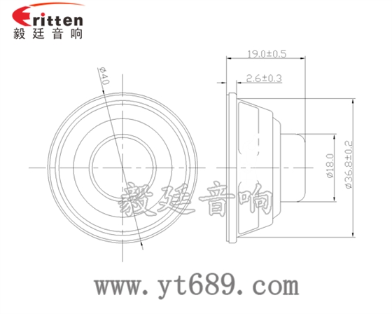40mm4歐2瓦喇叭成品圖