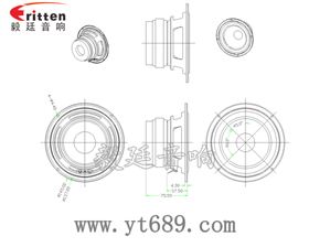 5.25寸30W雙磁外磁中低音喇叭成品圖