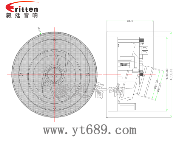 高端6.5寸吸頂式天花喇叭成品圖圓網罩
