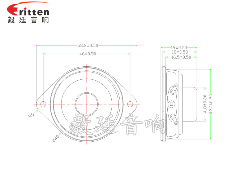 40mm3W藍牙音箱喇叭成品圖