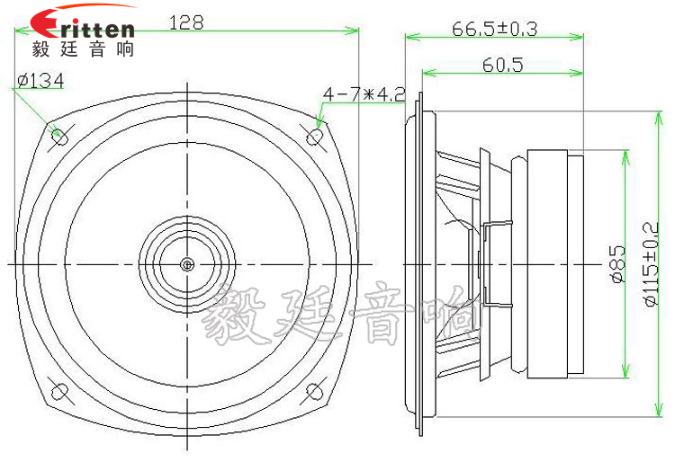 128mm4歐30W無(wú)線(xiàn)桌面音箱喇叭成品圖 5寸防水船用喇叭成品圖