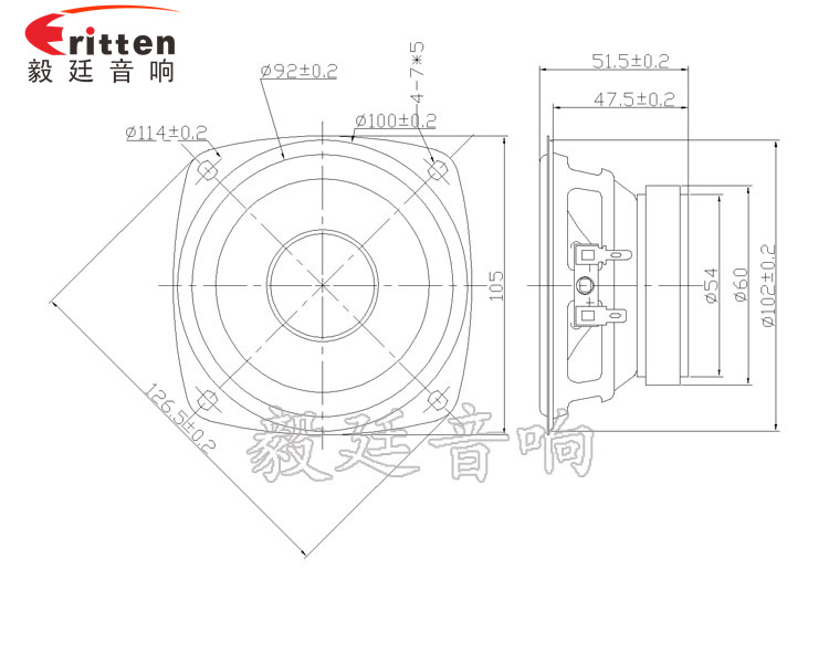 4寸中音HiFi音箱喇叭成品圖